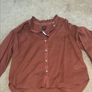 GAP Women's Rust Button-Up Top